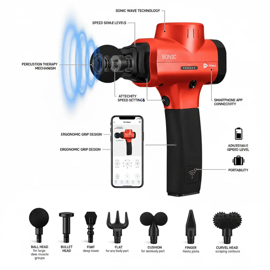 LifePro Massage Gun Muscle Massager Gun Massage Gun Deep Tissue Message Gun Muscle Massage Gun Back Massager Gun Percussion Massage Gun for Athletes Includes 8 Massage Heads 5 Speed The Blue Coil