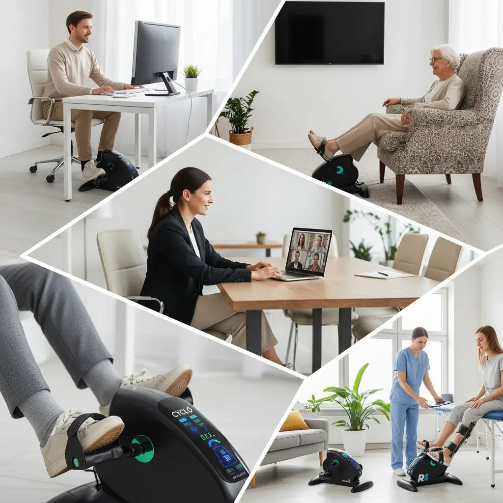 REATHLETE CYCLO: Under-Desk Bike/Pedal Exerciser for Cardio Training The Blue Coil