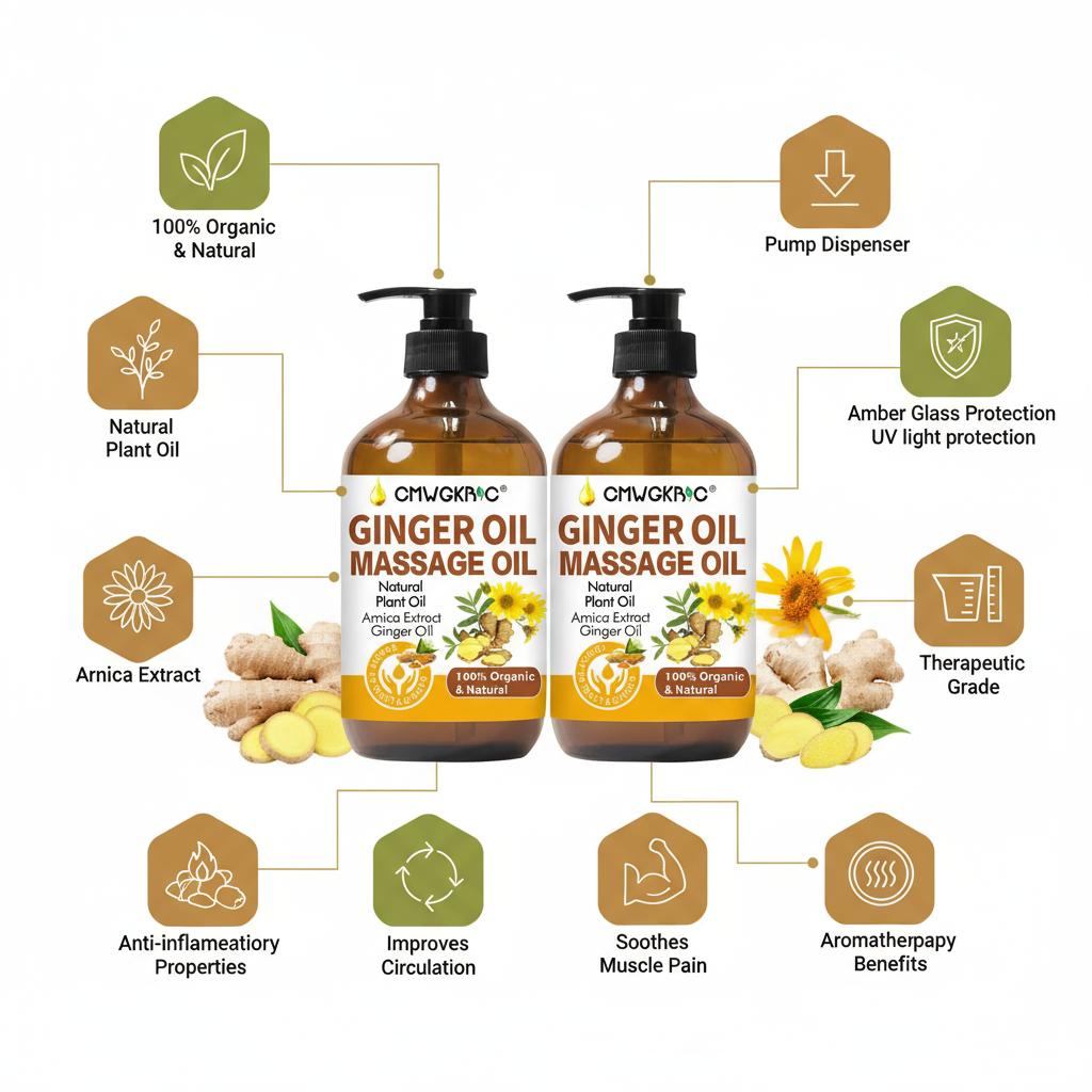 2 Pack Ginger Oil Lymphatic Drainage MassageBelly Drainage Ginger Oil-Warming Tired Sore Muscle Ginger Massage Oils With Natural Arnica ExtractGrapeseed OilVitamin E Massage Oil for Massage Therapy