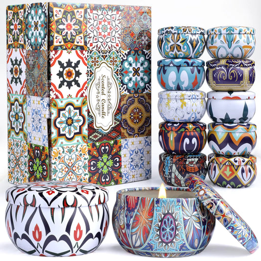 Scented Candles Gifts for Women 12 Pack Candles for Home Scented Soy Scented Candles for Home Aromatherapy Candle Gifts Set for Fathers Day Birthday Mothers Day Valentines Day