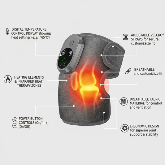 Heated Knee Massager 3 in 1 KneeShoulder,Arm Massager Leg Massager3 Levels of Heat Leg Heating PadPortable arm Heating padElbow BraceSuitable for Men Women and Seniors The Blue Coil