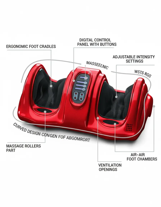 ARLIME Foot Massager Machine Stimulates Blood Circulation Deep Kneading Shiatsu Foot Massager Rolling & Pulsing for Leg Calf Arm Ankle w/Remote Red The Blue Coil