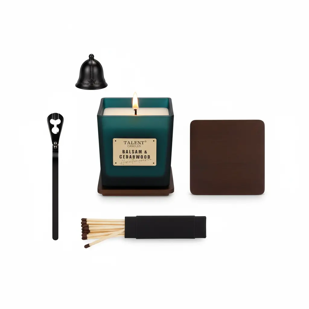 Scented Soy Candles Deluxe Noble Aromatherapy Candles Balsam & Cedarwood Candles for Home Scented 7.05oz The Blue Coil