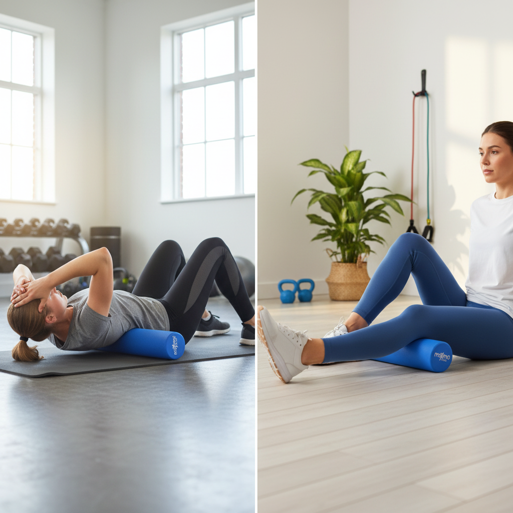 Maximo Fitness Foam Roller – 36" x 6" Exercise Rollers for Trigger Point Self Massage & Muscle Tension Relief - The Blue Coil