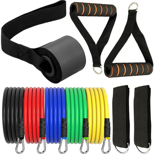 Resistance Bands Set with Handles, Exercise Bands for Home Gym, Resistance Bands for Working Out, Bandas De Resistencia para Hacer Ejercicio, Workout Bands, Exercise Bands Resistance Bands Set The Blue Coil