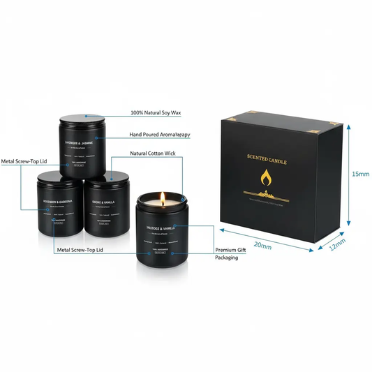 4 Pack Scented Candles for Men - Candles for Home Scented Soy Candles Scented Candles Set Men Candle Set Lavender/Rosemary & Gardenia/Sandalwood & Rose/Vanilla The Blue Coil
