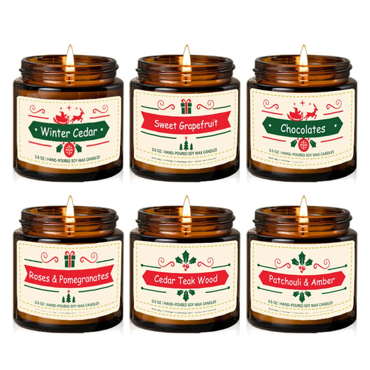 Candles for Home Scented6 Packs Bath and Body Works Candles Scented Candles Gifts for Women Natural Soy Candles Christmas Gift Set Aromatherapy Candles for Christmas New Year Valentines Day