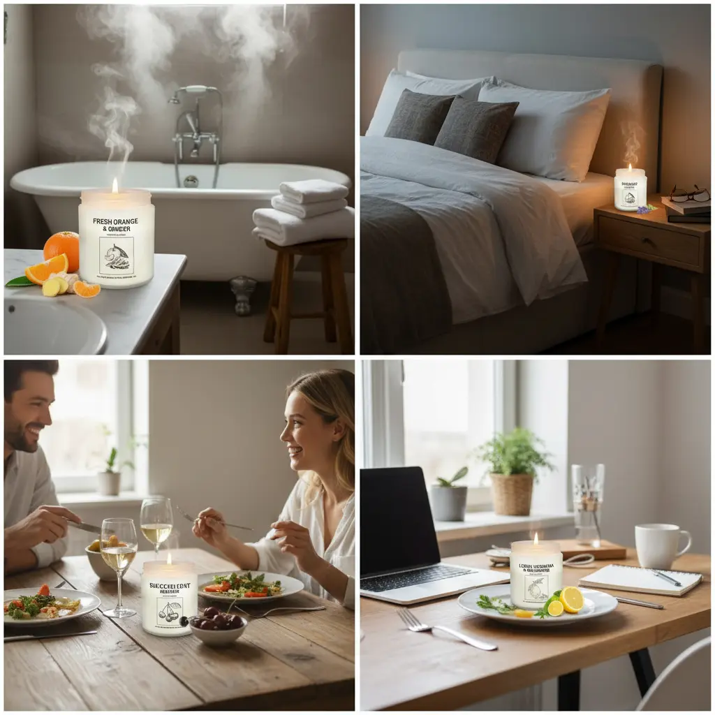 Candles | Candles for Home Scented | 4 Pack 7.1oz Natural Soy Wax Aromatherapy Candles | Over 240 Hours of Burn Time | Christmas Scented Candles Gifts Sets for Women |Lavender Candles The Blue Coil