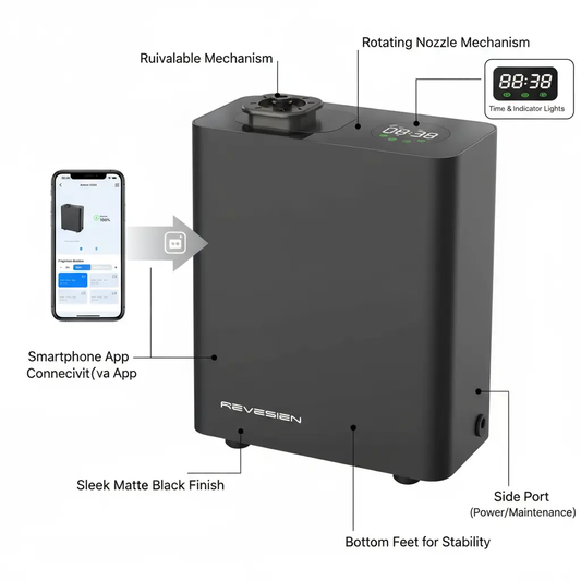 Scent Diffuser Machine Scent Air Machine for Home HVAC Scent Diffuser Cover Up to 3000 Sq. Ft with Cold Air Technology | Commercial Waterless Aromatherapy Diffuser for Large Room - Black The Blue Coil