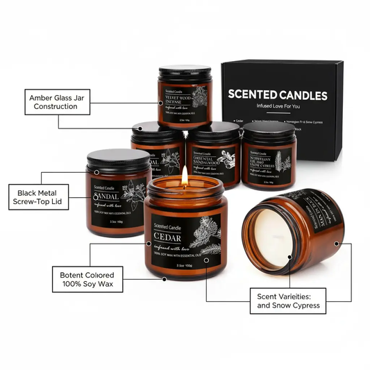 Candles for Men Women - Scented Candles Gifts for Men Women Long Lasting Candles for Home Scented Natural Soy Jar Candles Set for Boyfriend Him Dad Men Birthday Christmas Gifts The Blue Coil