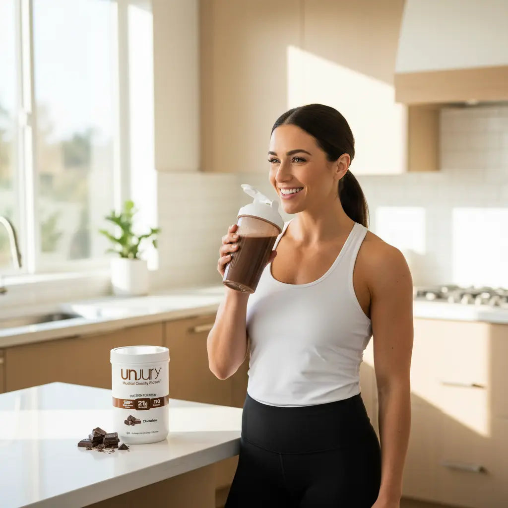 Unjury Whey Protein Powder | Chocolate Protein Powder | 21g 100% Whey Isolate Protein Powder | Low Carb and Lactose Free | Gluten Free Whey Protein Isolate | Certified Kosher | 15 Servings The Blue Coil