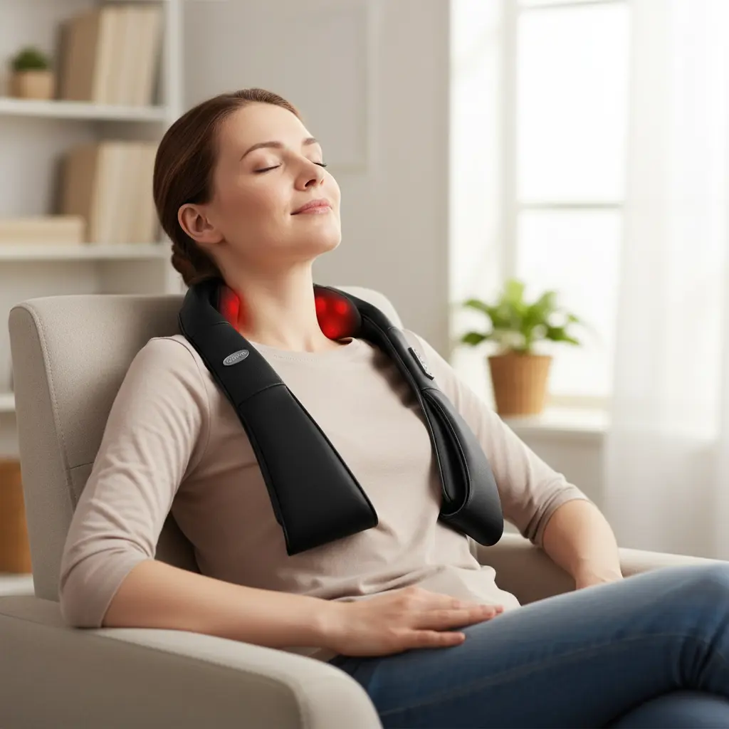 cotsoco Shiatsu Back Neck and Shoulder Massager with HeatDeep Tissue 3D Kneading Pillow Electric Full Body Massager for LegsFootBody Muscle Pain ReliefGifts for Mom Dad The Blue Coil