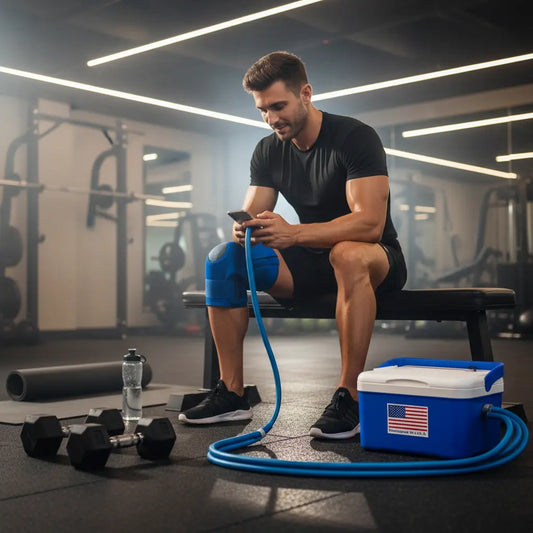 Cold Therapy Machine System with Programmable Timer Ice Machine for Knee after Surgery Recovery The Blue Coil