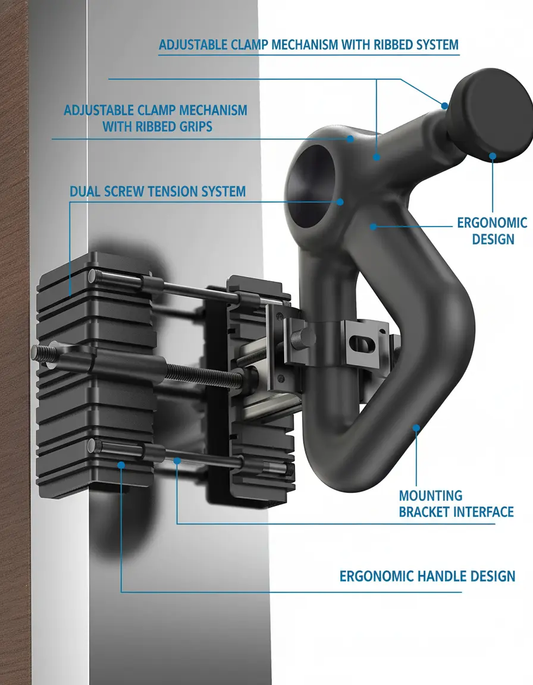 JOJOSEE Self Massage Gun Holder PRO for Back Muscle Hands Free Percussion Compatible with Most Massage Gun Design for Hard-to-Reach Area Holder ONLY The Blue Coil