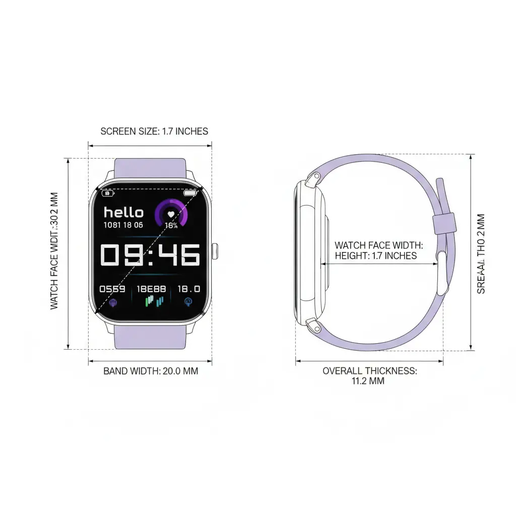 Smart Watch 1.85" Smartwatch for Men Women (Answer/Make Call) IP68 Waterproof Fitness Tracker 120+ Sport Modes Heart Rate Sleep Monitor Pedometer Activity Tracker for Android iOS (Purple) The Blue Coil