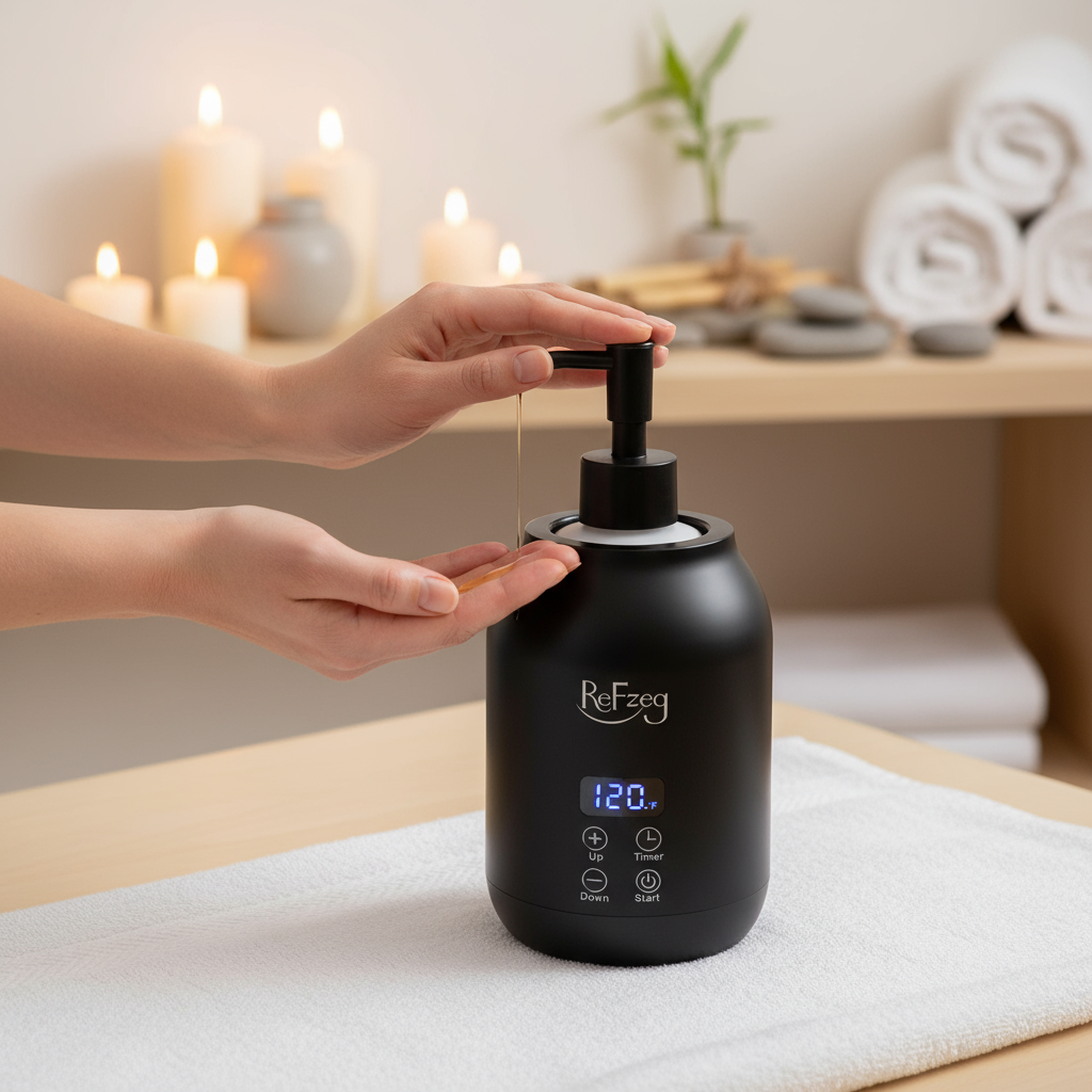 Botella calentadora de aceite de masaje, loción eléctrica profesional, calentador digital para spa, calentador de aceite portátil, crema calentada para salón de belleza, hogar, con pantalla conmutable de ℃/℉, dos botellas dispensadoras de aceite.