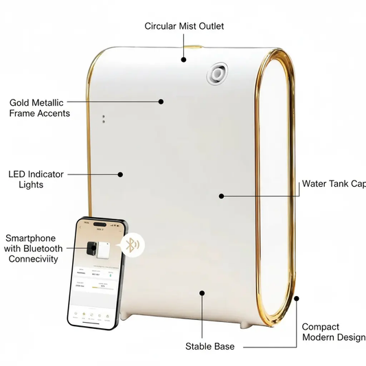 Hotel Scent Diffuser Machine for Home - Waterless Essential Oil Aromatherapy Scent Diffuser - Cold Air Diffuser Machine - Large Room - App Control - Studio Scent Diffuser - Office Fragrance - White The Blue Coil