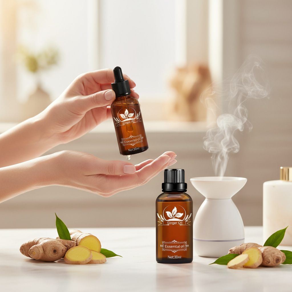 Paquete de 5 aceites de jengibre para drenaje linfático, aceite de masaje de jengibre, aceite de masaje de jengibre, aceites esenciales de jengibre SPA, adecuados para masajes corporales.