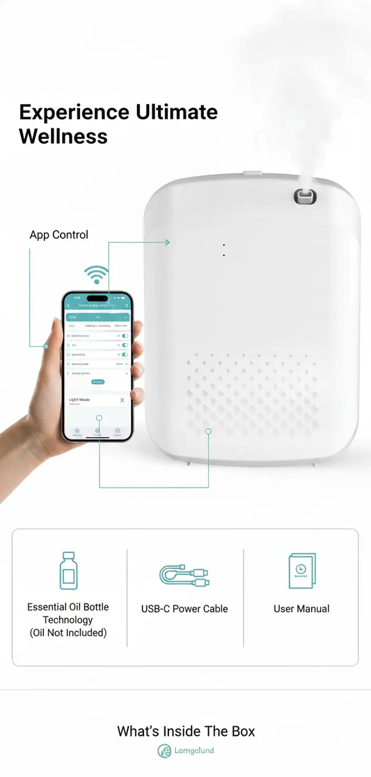 Scent Air Machine for Home Yofuly Smart Hotel Collection Diffuser with Cold Air Technology 400Ml Waterless Electric Oil Diffusers for Large Room Spa Office 1500 Sq. Ft Coverage The Blue Coil