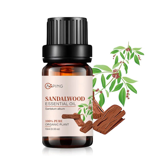 AOPING Sandalwood Essential Oil - 100% Pure Organic Natural Plant (Santalum Album) Sandalwood Oil for Diffuser Aroma Skin Meditation Massage - 0.33oz