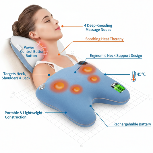 Back Massager with Heat FSA/HSA Eligible Neck Massager for Pain Relief Deep Tissue Shiatsu Back Shoulder and Neck Massager 4D Kneading Portable Massage Pillow for Full Body Gifts for Men Women