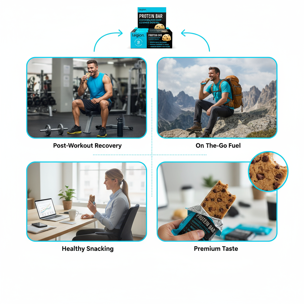 Legion Chocolate Chip Cookie Dough Protein Bar - 100% Whey Protein Bars Low Sugar High Protein with Prebiotic Fiber - Soy-Free Gluten Free Naturally Flavored Low Fat High Protein Bars (12 Count)