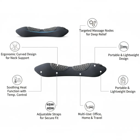 My Soothe Lab 3 in 1 Back Massager Upgraded My Soothe Lab Back Massager Mysoothelab Neck Massager Pillow Soothe 3 in 1 Back Massager for Neck and Shoulder and Back (Black) The Blue Coil