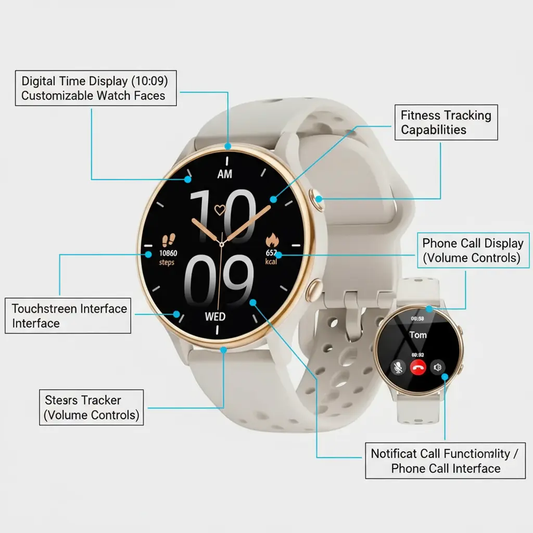 KEEPONFIT Smart Watches for Women Fitness Tracker with Heart Rate & SpO2 Monitor IP67 Waterproof Activity Tracker for Men & Women Smart Watch for Android Phones and iPhone Compatible (Gray) The Blue Coil