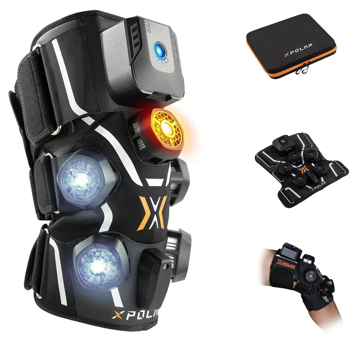 Liipoo Knee Massagers Pain Relief Device with Ice and Heat Therapy 5 Therapy Modes Knee and Leg Portable Massagers for Sports Recovery Muscle Relaxation The Blue Coil