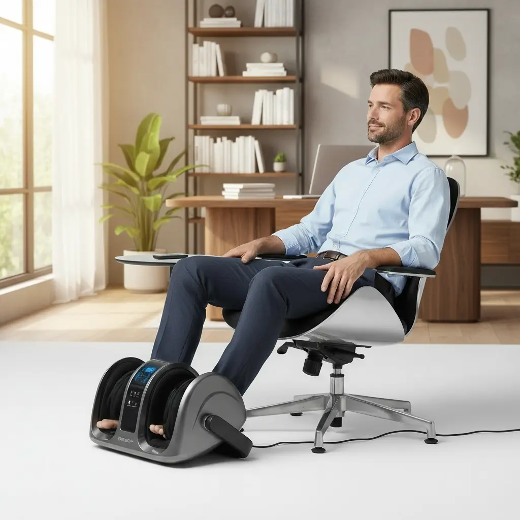 CARESKY Foot Massager - FSA HSA Eligible Shiatsu Foot Massager with Heat Kneading for Relaxation Plantar Fasciitis Relief Neuropathy Circulation Gifts for Women Men The Blue Coil