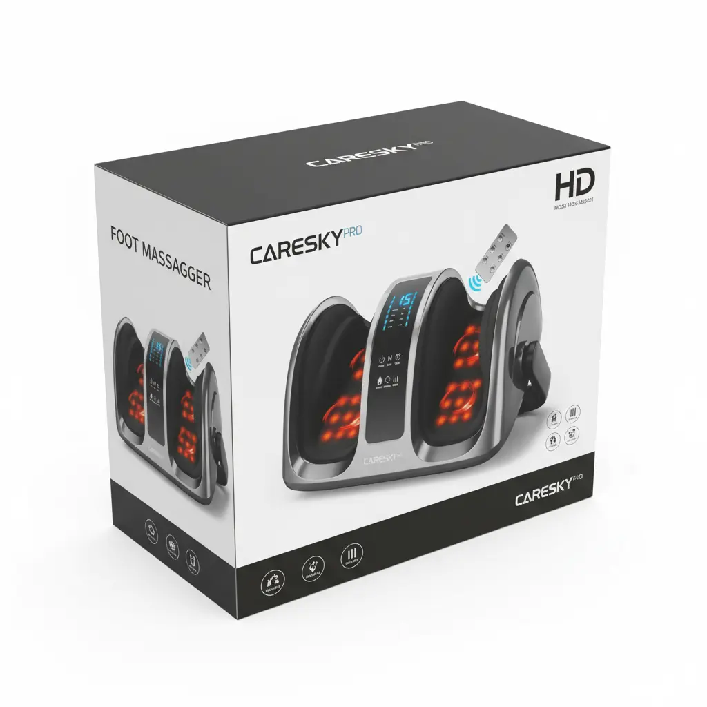 CARESKY Foot Massager - FSA HSA Eligible Shiatsu Foot Massager with Heat Kneading for Relaxation Plantar Fasciitis Relief Neuropathy Circulation Gifts for Women Men The Blue Coil