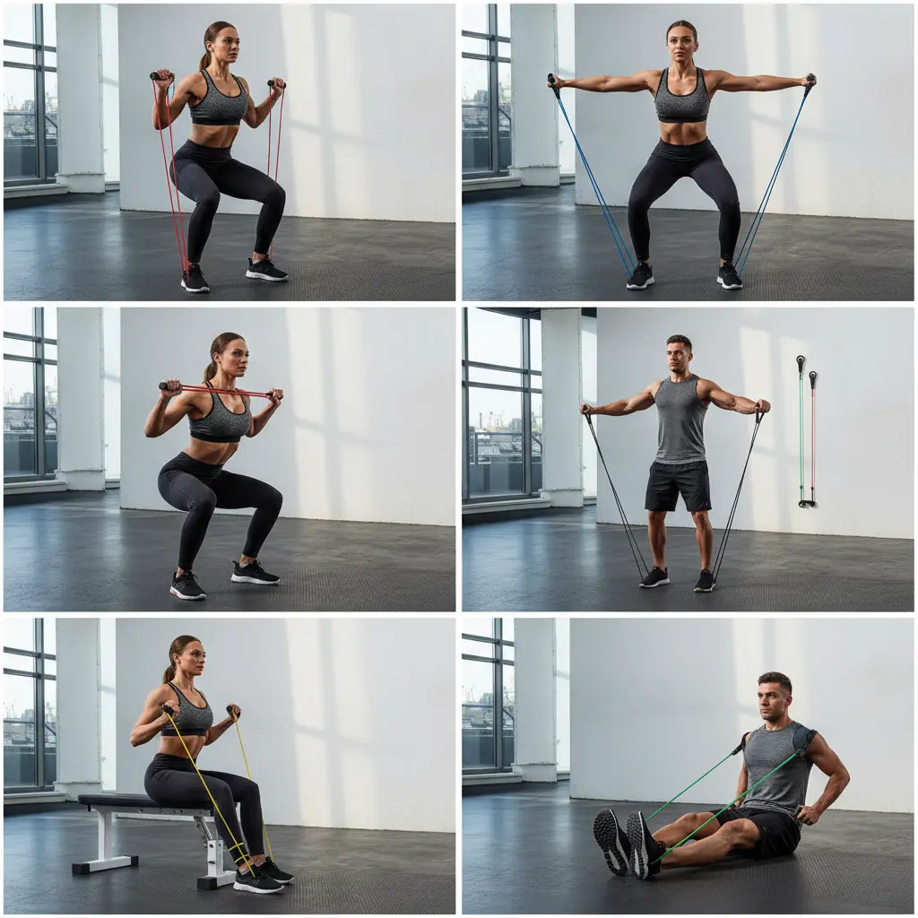 VEICK Resistance Bands Exercise Bands Workout Bands Resistance Bands for Working Out with Handles for Men and Women Exercising Bands for Fitness Weights Work Out at Home The Blue Coil