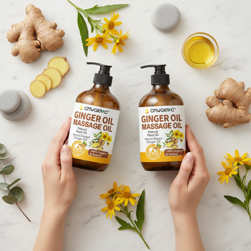 2 Pack Ginger Oil Lymphatic Drainage MassageBelly Drainage Ginger Oil-Warming Tired Sore Muscle Ginger Massage Oils With Natural Arnica ExtractGrapeseed OilVitamin E Massage Oil for Massage Therapy