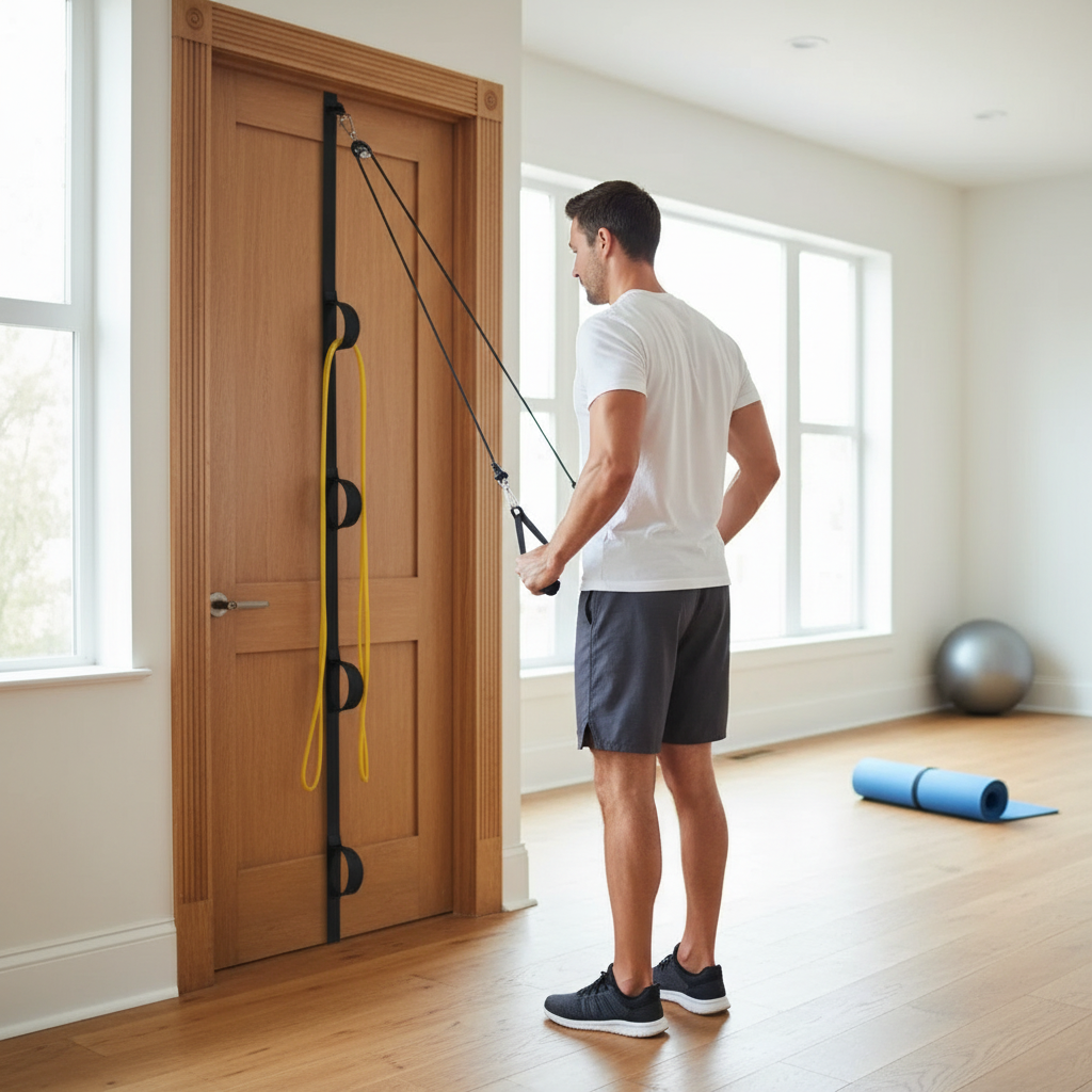 ATENTO Shoulder Rehab Pulley System with Foam Handles - The Blue Coil