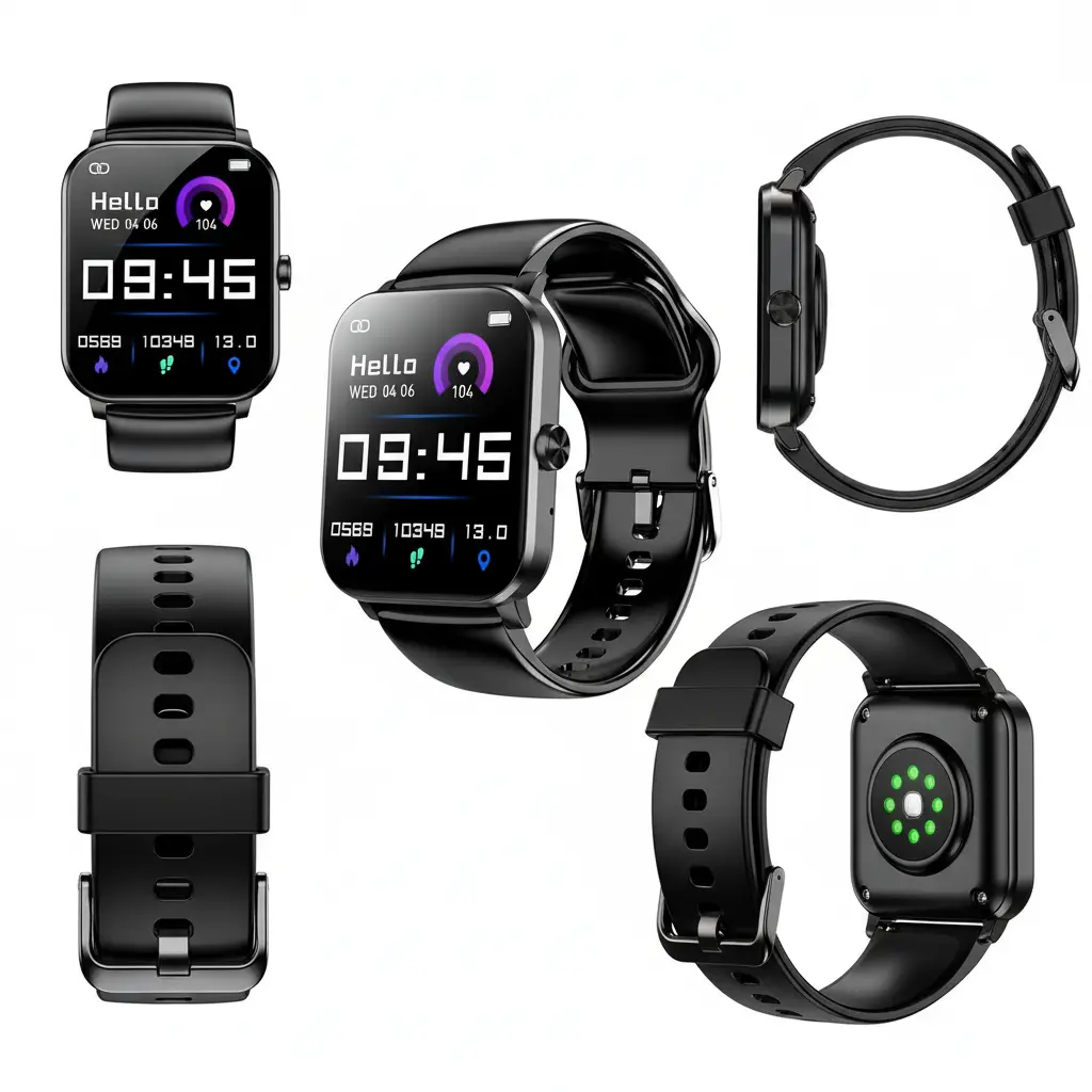 Smart Watch 1.85" Smartwatch for Men Women (Answer/Make Call) IP68 Waterproof Fitness Tracker 120+ Sport Modes Heart Rate Sleep Monitor Pedometer Activity Tracker for Android iOS (Black1) The Blue Coil