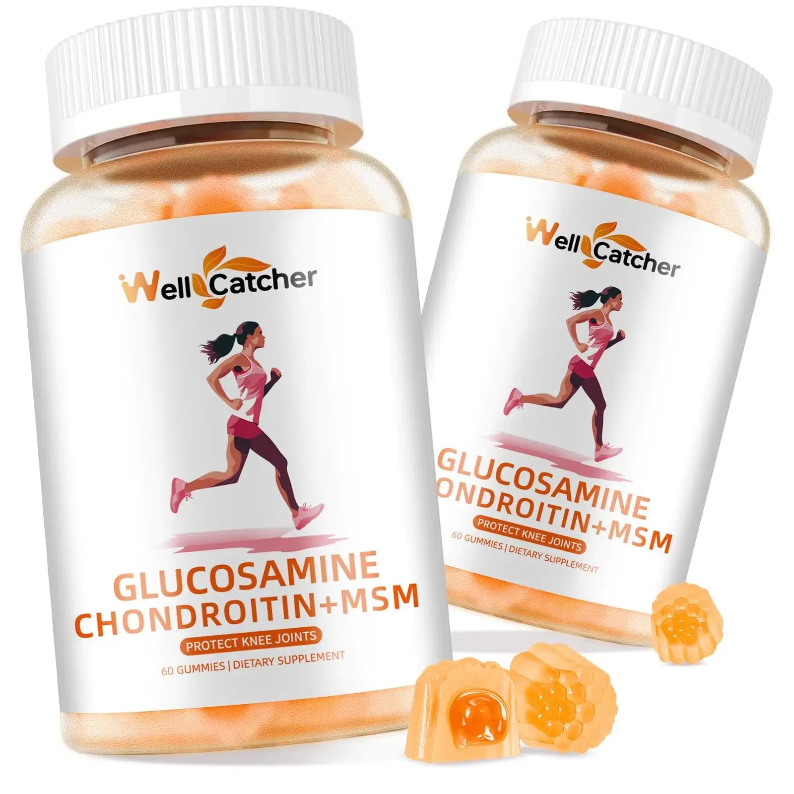Glucosamine Chondroitin Gummies with MSM for Men Women - Sugar Free Extra Strength Joint Support Glucosamine Gummies Supplement for Adults Flexibility Back Knees Hands Pineapple Flavor (2 Packs) The Blue Coil