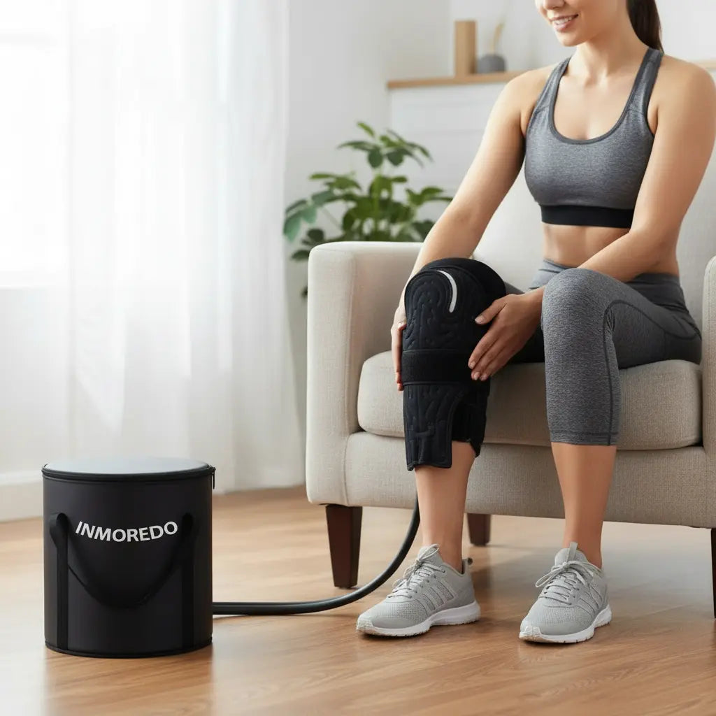 Inmoredo Portable Cold Therapy System Machine with Adjustable Knee Therapy Ice Machine After Knee Surgery The Blue Coil