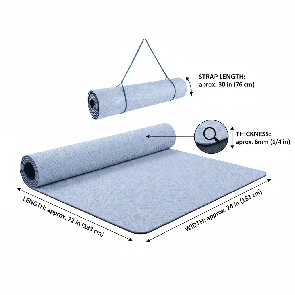 IUGA Yoga Mat Non Slip Anti-tear Yoga Mats Eco Friendly Hot Yoga Mat Thick Workout & Exercise Mat for Yoga Pilates and Fitness (72"x 24"x 6mm) The Blue Coil