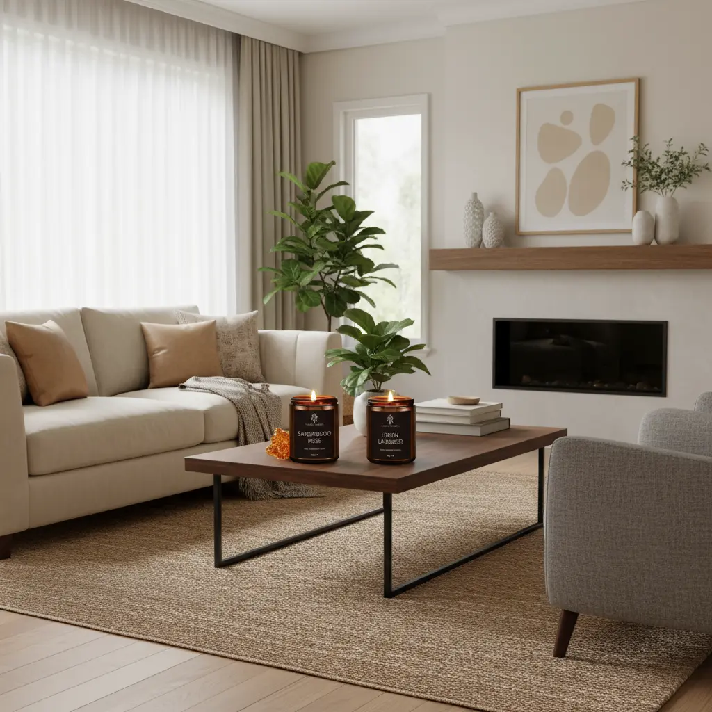 4 Pack Scented Candles for Home - 28oz Men Candle Set Scented Candles Set Gifts for Men - Men Candle Gifts Soy Candles Scents of Moroccan Amber/Lemon Lavender/Sandalwood Rose/Caramel Vanilla The Blue Coil