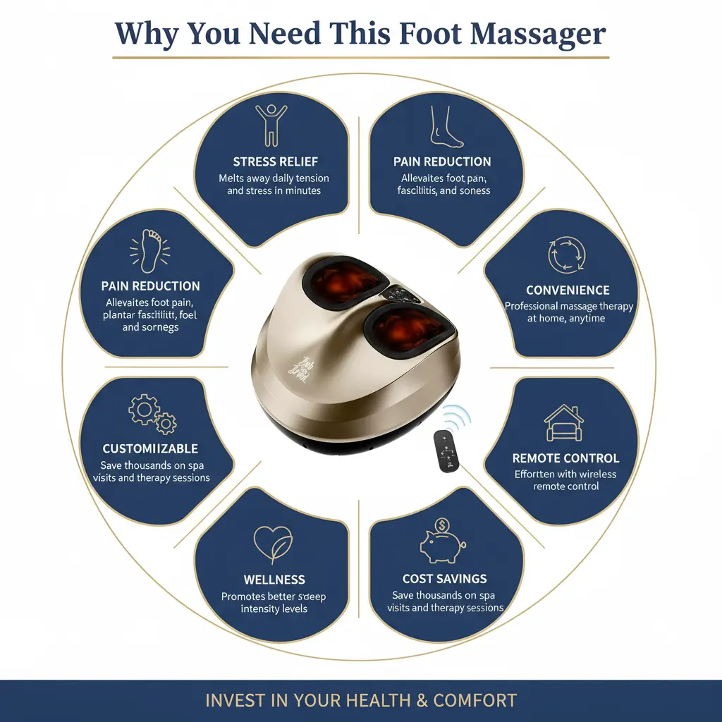 BOB AND BRAD Foot Massager with Heat FSA/HSA Eligible Heated Electric Feet Massager Machine for Neuropathy Shiatsu Deep Kneading Foot Care The Blue Coil