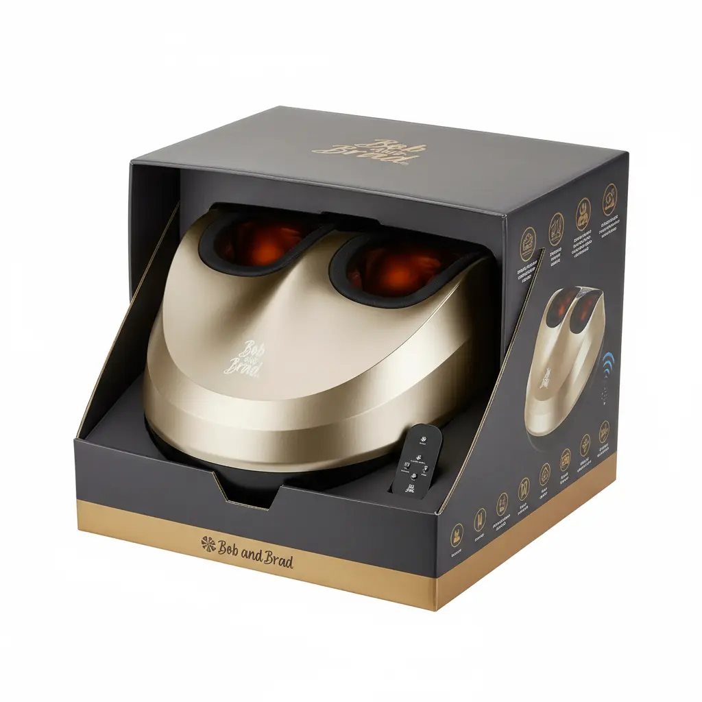 BOB AND BRAD Foot Massager with Heat FSA/HSA Eligible Heated Electric Feet Massager Machine for Neuropathy Shiatsu Deep Kneading Foot Care The Blue Coil