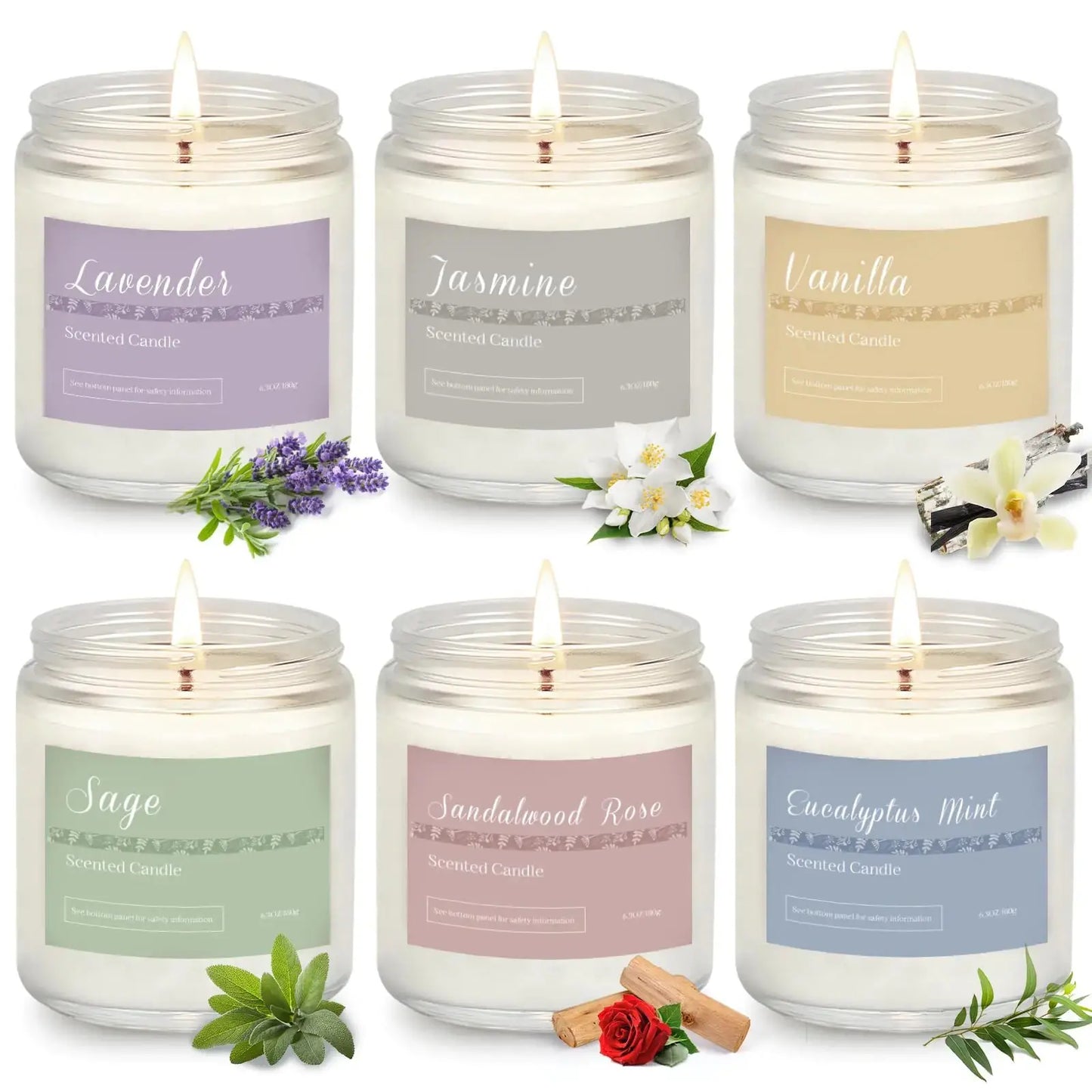6 Pack Candles for Home Scented Aromatherapy Candles Gifts Set for Women Lavender Candle 37.8 oz 300 Hour Long Lasting Candles Stocking Stuffers Birthday Valentine Christmas Anniversary Present The Blue Coil
