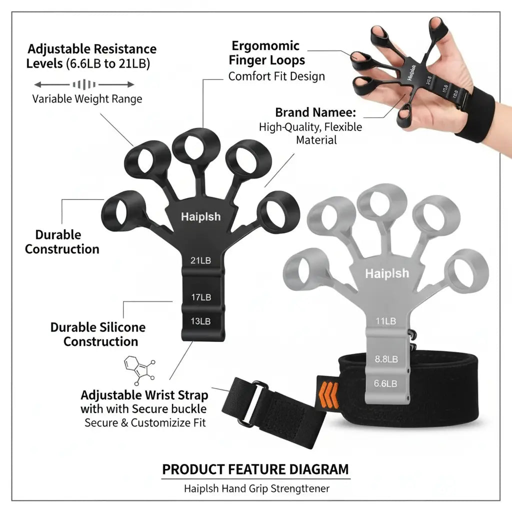 Hand Grip Strengthener and Finger Exerciser 2 Pack The Blue Coil