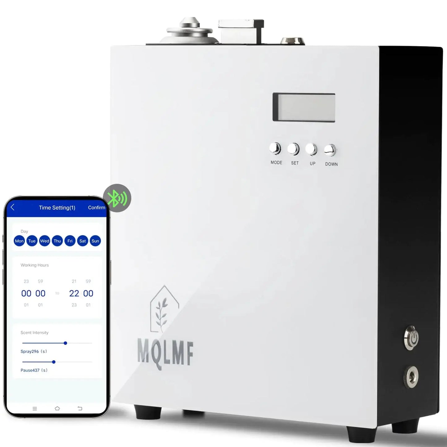 MQLMF HVAC Scent Diffuser Whole House - 3000 Sq FtUltra QuietMetalWI-FI & Bluetooth AppHotel Collection Diffuser MachineCold Air DiffuserScent Air Machine for Home - Arctic White The Blue Coil