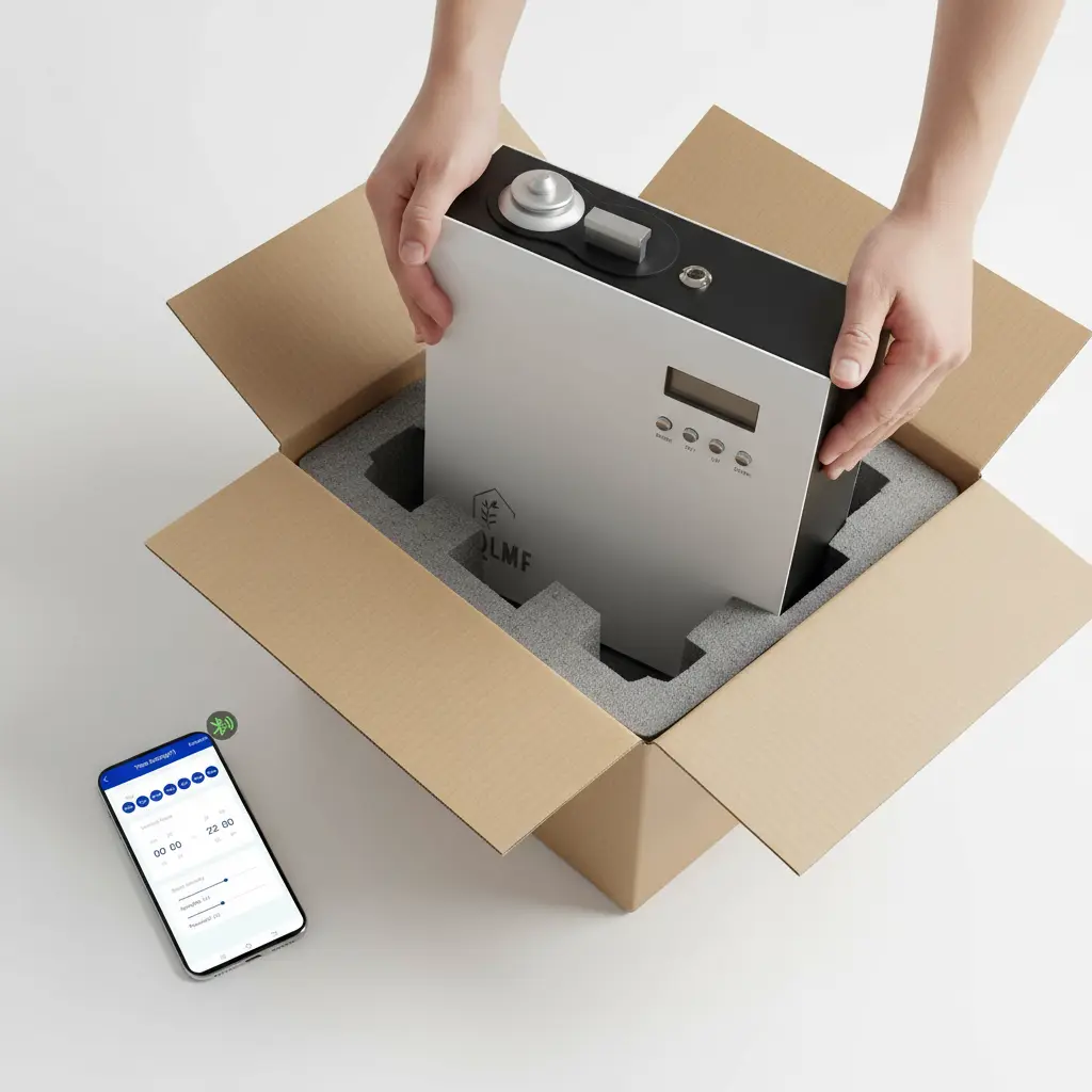 MQLMF HVAC Scent Diffuser Whole House - 3000 Sq FtUltra QuietMetalWI-FI & Bluetooth AppHotel Collection Diffuser MachineCold Air DiffuserScent Air Machine for Home - Arctic White The Blue Coil