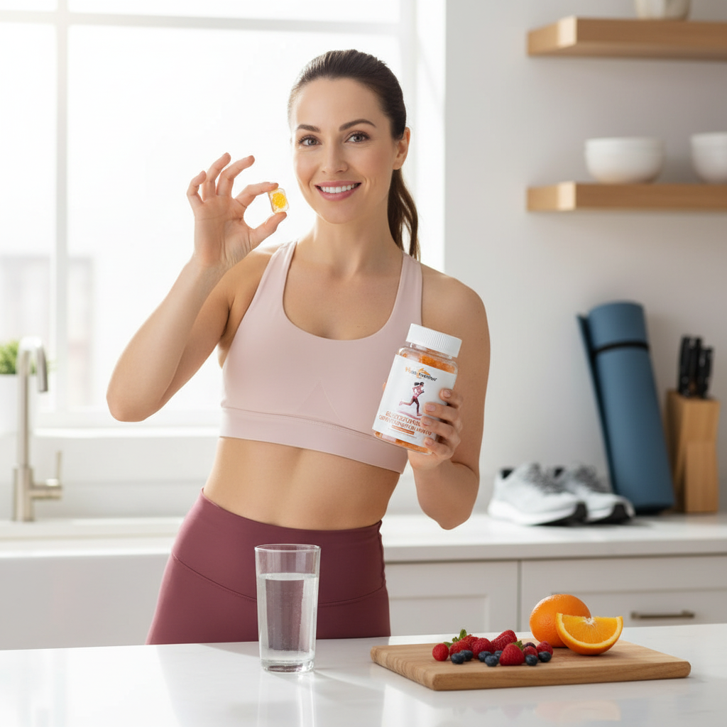 Glucosamine Chondroitin Gummies with MSM for Men Women - Sugar Free Extra Strength Joint Support Glucosamine Gummies Supplement for Adults Flexibility Back Knees Hands Pineapple Flavor (2 Packs) The Blue Coil