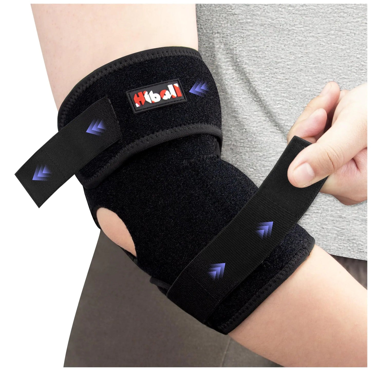 Hiball Tennis Elbow Brace for Men Women Adjustable Elbow Compression Sleeve with 4 Pressure Straps Elbow Support for Tendonitis Cubital Tunnel Golf Elbow Ulnar Nerve Bursitis Arthritis (Single) The Blue Coil
