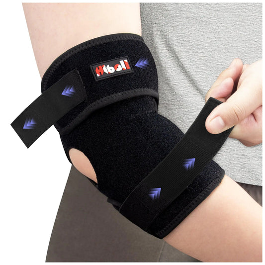 Hiball Tennis Elbow Brace for Men Women Adjustable Elbow Compression Sleeve with 4 Pressure Straps Elbow Support for Tendonitis Cubital Tunnel Golf Elbow Ulnar Nerve Bursitis Arthritis (Single) The Blue Coil