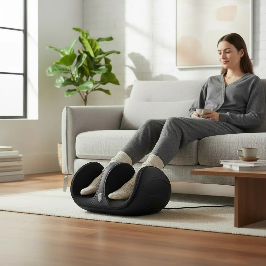 Lnoyui Valentines Day Gifts for Her Him - White Elephant Gifts for Adults - Foot Massager Machine with Heat Deep Tissue Shiatsu Foot Massager Gifts for dad him Christmas Gifts for mom Women The Blue Coil