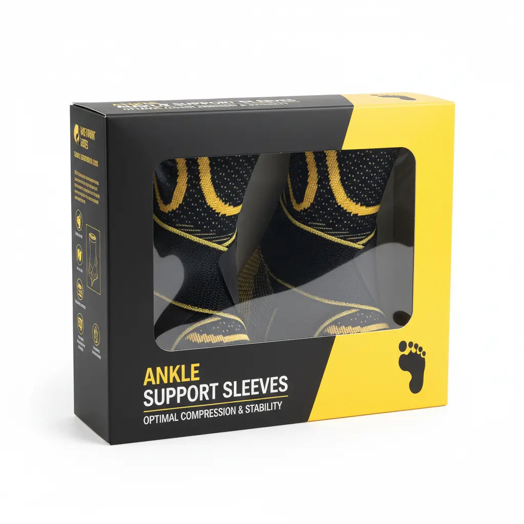 IZWEAR Ankle Brace with Straps (PAIR) for Plantar Fasciitis and Sprained Ankle The Blue Coil